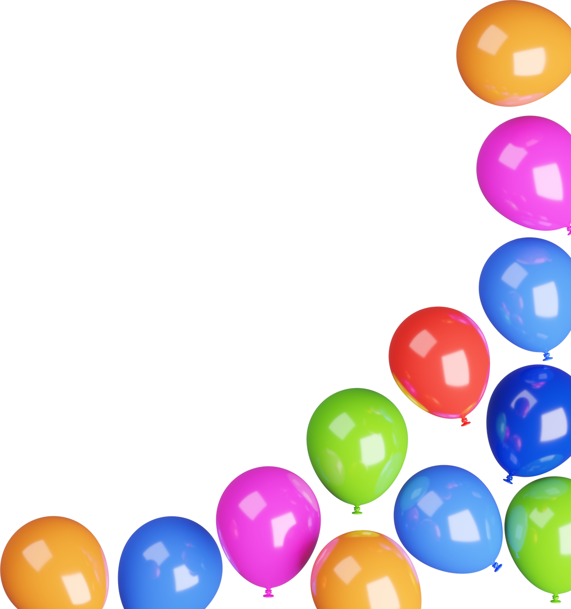 colorful ballons isolated.